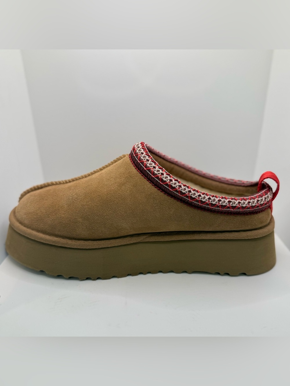 UGG Women’s Tazz II Shearling Slip-On Slipper Braid Trim Color:Chestnut Size: 9 - Picture 6 of 13
